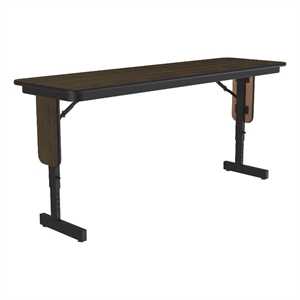 Correll SP 18x60 Adjustable Height Metal/Wood Folding Seminar Table in Walnut