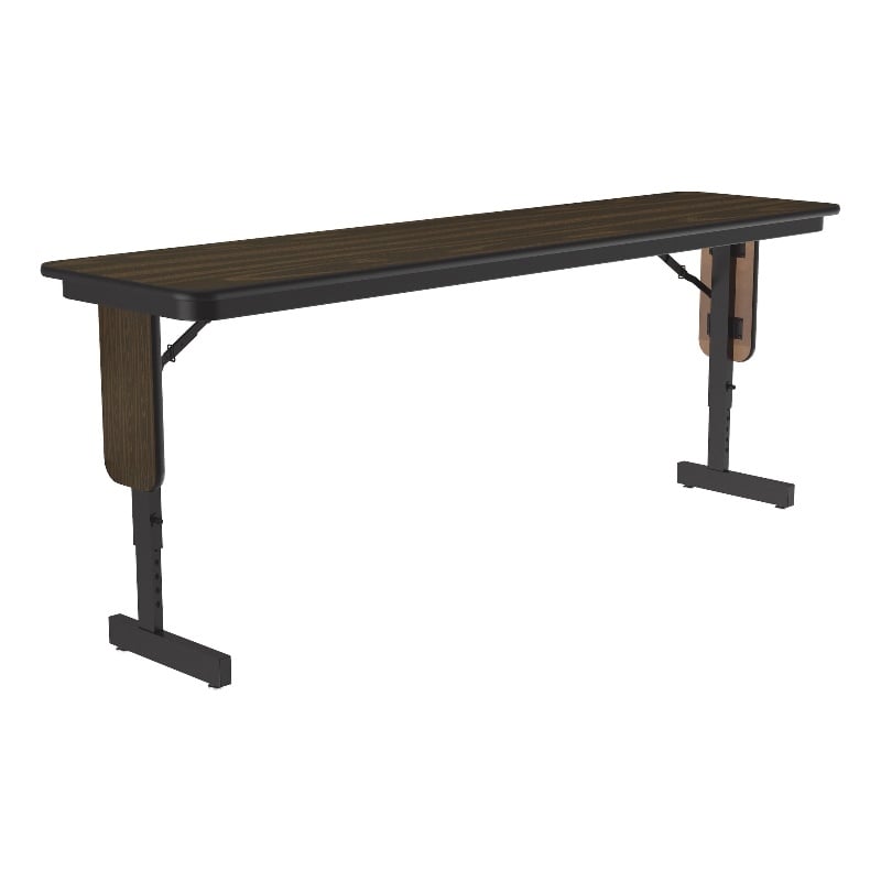 Correll SP 18x72 Adjustable Height Metal/Wood Folding Seminar Table in Walnut