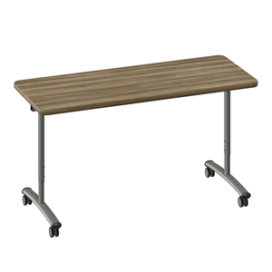 Correll Premium Sit to Stand  Flip Top Table 24x60 Hickory Brown Wood Laminate