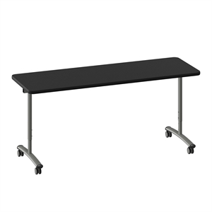 Correll Premium Sit to Stand  Flip Top Table 30x72 Black Wood Laminate