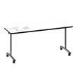 Premium Dry Erase Markerboard Top Flip Top Table White Wood Laminate