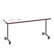 Premium Dry Erase Markerboard Top Flip Top Table White Wood Laminate