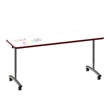 Premium Dry Erase Markerboard Top Flip Top Table White Wood Laminate