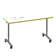 Premium Dry Erase Markerboard Top Flip Top Table White Wood Laminate