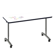 Premium Dry Erase Markerboard Top Flip Top Table White Wood Laminate