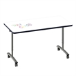 Premium Dry Erase Markerboard Top Flip Top Table Frosty White Wood Laminate