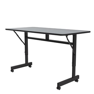 3/4&quot Thermal Fused Laminate Top Flip Top Table Gray Wood Laminate