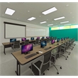 Adjustable Height  High-Pressure Computer/Student Desk Mahogany Wood Laminate