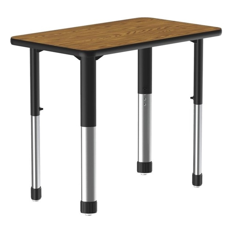 Commercial Thermal Fused Wood Laminate Top Collaborative Desk Oak