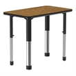 Commercial Thermal Fused Wood Laminate Top Collaborative Desk Oak