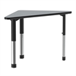 Commercial Thermal Fused Wood Laminate Top Collaborative Desk Gray Granite