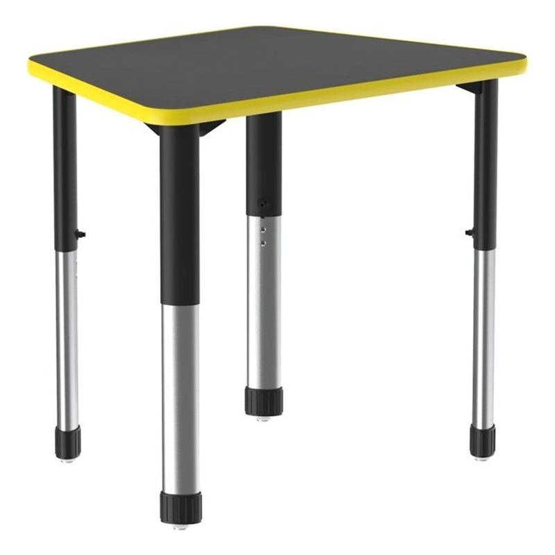 Commercial Thermal Fused Wood Laminate Top Collaborative Desk Black
