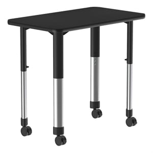 Commercial Thermal Fused Wood Laminate Top Collaborative Desk Black