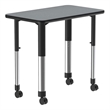 Commercial Thermal Fused Wood Laminate Top Collaborative Desk With Casters Gray