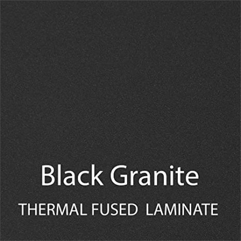 Commercial Thermal Fused Wood Laminate Top Collaborative Desk With Casters Black