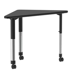 Commercial Thermal Fused Wood Laminate Top Collaborative Desk With Casters Black