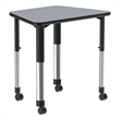 Commercial Thermal Fused Wood Laminate Top Collaborative Desk With Casters Gray