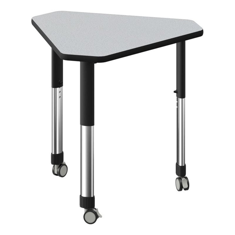 Commercial Thermal Fused Wood Laminate Top Collaborative Desk With Casters Gray