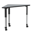Commercial Thermal Fused Wood Laminate Top Collaborative Desk With Casters Gray