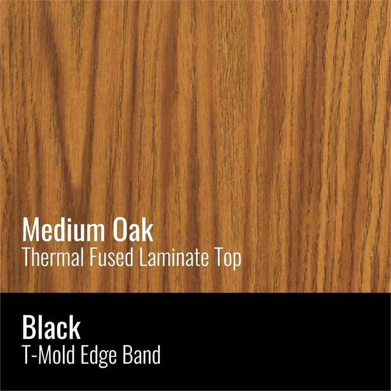 Commercial Thermal Fused Wood Laminate Collaborative Desk With Casters Oak