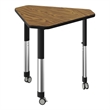 Commercial Thermal Fused Wood Laminate Collaborative Desk With Casters Oak