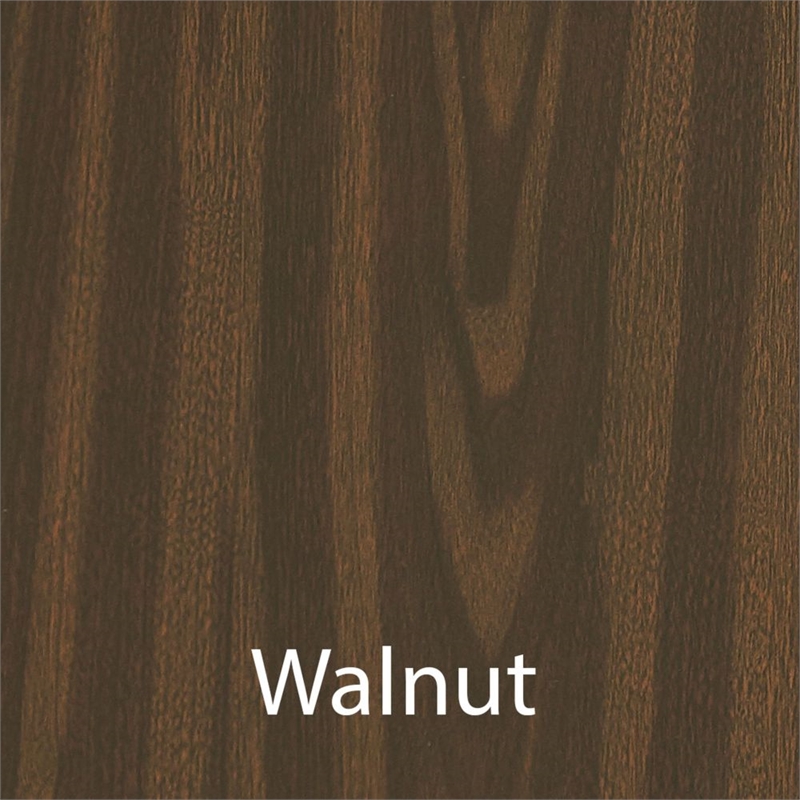 Commercial Thermal Fused Wood Laminate Collaborative Desk With Casters Walnut
