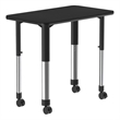 Commercial Thermal Fused Wood Laminate Collaborative Desk With Casters Walnut