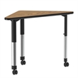 Commercial Thermal Fused Wood Laminate Collaborative Desk With Casters Oak
