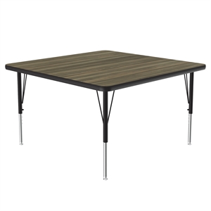 Correll 48&quot Top Bar Stool/Standing Height Square Activity Table in Hickory