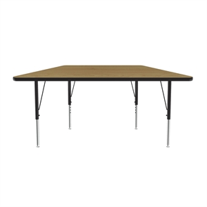 Correll 30x60&quot Top Bar Stool/Standing Height Trapezoid Activity Table in Maple
