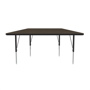 Correll 30x60&quot Top Bar Stool/Standing Height Trapezoid Activity Table in Walnut