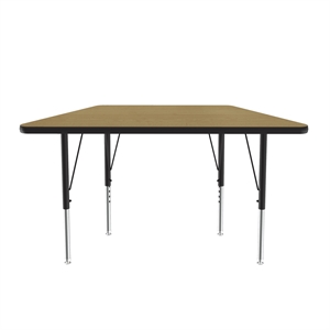 Correll 24x48&quot Top Bar Stool/Standing Height Trapezoid Activity Table in Maple
