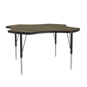 Correll 48&quot Top Bar Stool/Standing Height Clover Activity Table in Hickory