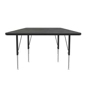 Correll 24x48&quot Top Bar Stool/Standing Trapezoid Activity Table in Driftwood