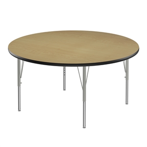 Correll 48&quot Top Bar Stool/Standing Height Round Activity Table in Maple