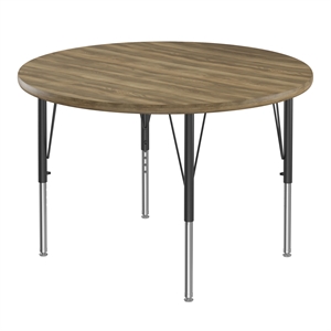 Correll 42&quot Top Bar Stool/Standing Height Round Activity Table in Hickory