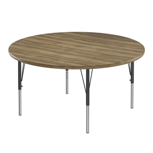 Correll 48&quot Top Bar Stool/Standing Height Round Activity Table in Hickory