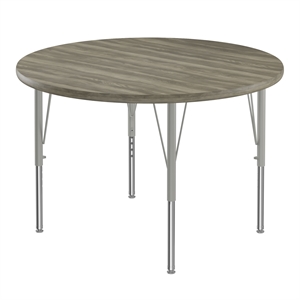 Correll 36&quot Top Bar Stool/Standing Height Round Activity Table in Driftwood