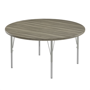 Correll 48&quot Top Bar Stool/Standing Height Round Activity Table in Driftwood