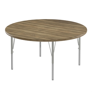 Correll 48&quot Top Bar Stool/Standing Height Round Activity Table in Hickory