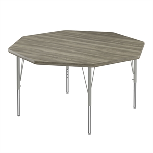 Correll 48&quot Top Bar Stool/Standing Height Octagon Activity Table in Driftwood