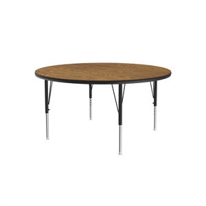Correll 42&quot Top Bar Stool/Standing Height Round Activity Table in Oak