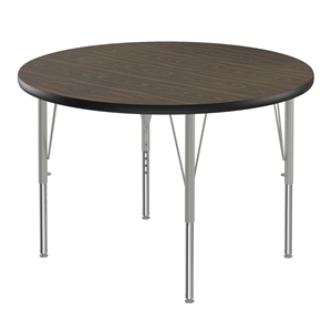 Correll 36&quot Top Bar Stool/Standing Height Round Activity Table in Walnut