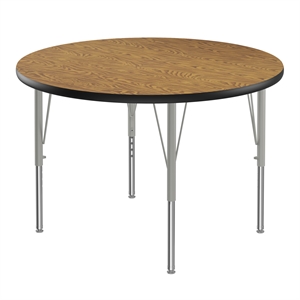 Correll 42&quot Top Bar Stool/Standing Height Round Activity Table in Oak