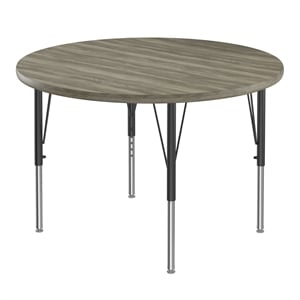 Correll 36&quot Top Bar Stool/Standing Height Round Activity Table in Driftwood