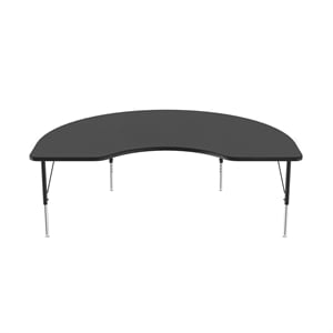 Correll 48x72&quot Econoline Melamine Kidney Activity Table in Black
