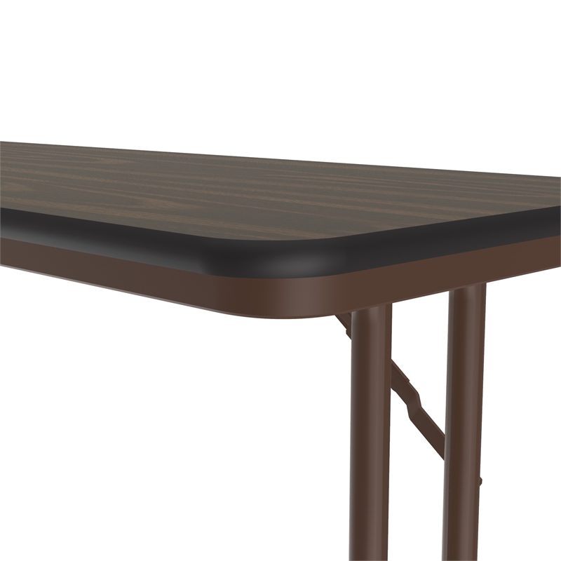 Correll 18x60 Commercial Laminate Seminar Table with Off-Set Leg in Walnut