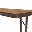 Correll 24x96 Laminate Folding Seminar Table with Off-Set Leg in Medium Oak