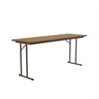 Correll 24x96 Laminate Folding Seminar Table with Off-Set Leg in Medium Oak