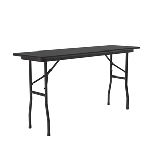 Correll 18x60 Commercial Laminate Folding Table in Black Granite